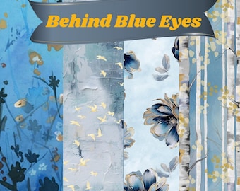 Behind Blue Eyes Fabric Yardage, Funny Girl, Studio E Cotton Quilt Fabric