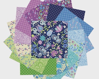 Twilight Serenade 10-Inch Squares Layer Cake, Precut Cotton Fabric, 42 Pieces, Amanda Murphy, Benartex
