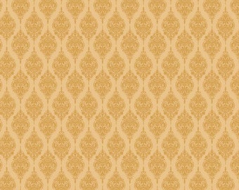 Elegance Exquisite Gold Fabric Yardage, Connie Wells, Riley Blake Designs, Cotton Quilt Fabric, Floral Fabric