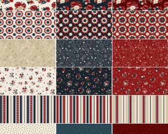 American Heritage 5-Inch Squares Charm Pack, 42 Pieces, Dani Mogstad, Penny Rose Fabrics, Precut Fabric, Quilt Fabric, Cotton Fabric, Floral