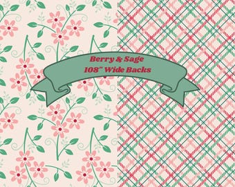 Berry & Sage 108-Inch Wide-Back Fabric Yardage, Lori Holt, Riley Blake, Cotton Quilt Fabric