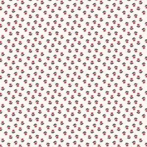 Ruby White Petite Floral Fabric Yardage, Whistler Studio, Windham, Cotton Quilt Fabric, Floral Fabric