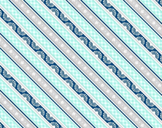 Adventure Time Ticking Stripe Teal and Gray Cotton Quilting Fabric, Mask Fabric, Camping Fabric, Anne Rowan, Wilmington Prints.