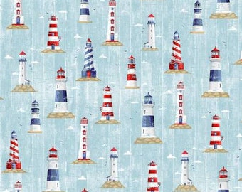Vitamin Sea Cloud Salty Vibes Fabric Yardage, Michael Miller, Cotton Quilt Fabric Yardage, Nautical Fabric