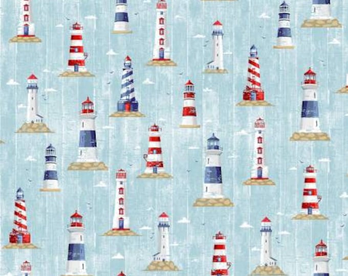 Vitamin Sea Cloud Salty Vibes Fabric Yardage, Michael Miller, Cotton Quilt Fabric Yardage, Nautical Fabric