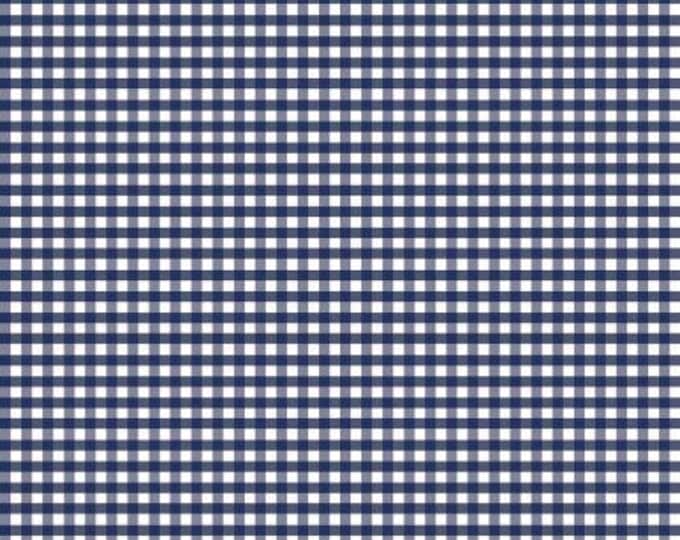 Remnant 1/3-Yard 1/8 Inch Small Gingham Navy Fabric Yardage, Riley Blake Designs, Cotton Quilt Fabric, Gingham Fabric