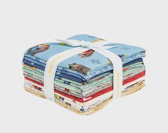 Thomas & Friends 80th Anniversary 1-Yard Bundle, 8 Pieces, Riley Blake Designs, Precut Cotton Quilt Fabric