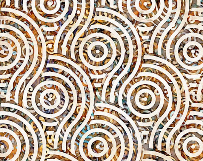 Remnant 1/4-Yard Paradox Circle Geo Cream Fabric Yardage, Dan Morris, Quilting Treasures, Cotton Quilting Fabric, Abstract Fabric