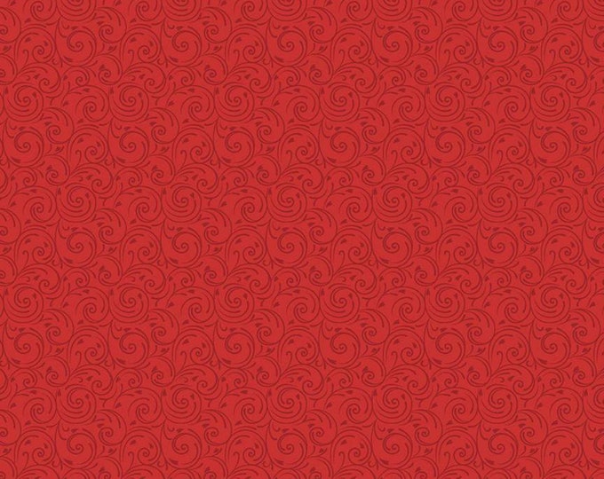 Remnant 1/2-Yard Falling in Love Swirls Red Fabric Yardage, Dani Mogstad, Riley Blake Designs, Cotton Quilting Fabric