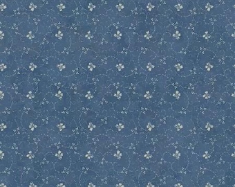 Patchwork Blue Blue Leaf Fabric Yardage, Maywood Studio, Cotton Quilt Fabric, Floral Fabric