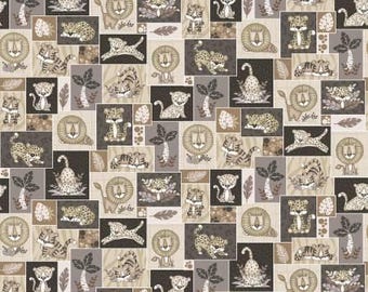 Big Kitties Multi Bit Kitty Patch Fabric Yardage, Shelly Comiskey, Henry Glass, Cotton Quilt Fabric