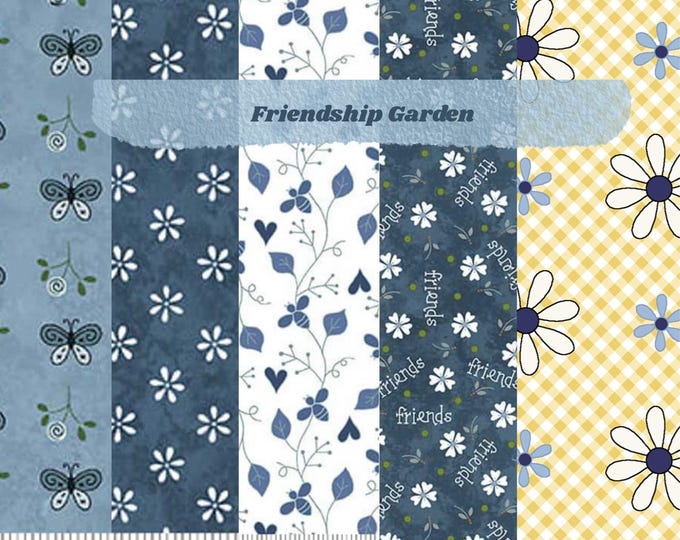Friendship Garden Fabric Yardage, Gail Pan, Henry Glass, Cotton Quilt Fabric