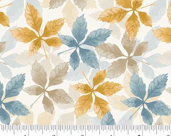 Autumn Vibes Multi Leaf Toss Fabric Yardage, Running Wild Art Studio, Blank Quilting, Cotton Quilt Fabric, Autumn Fabric