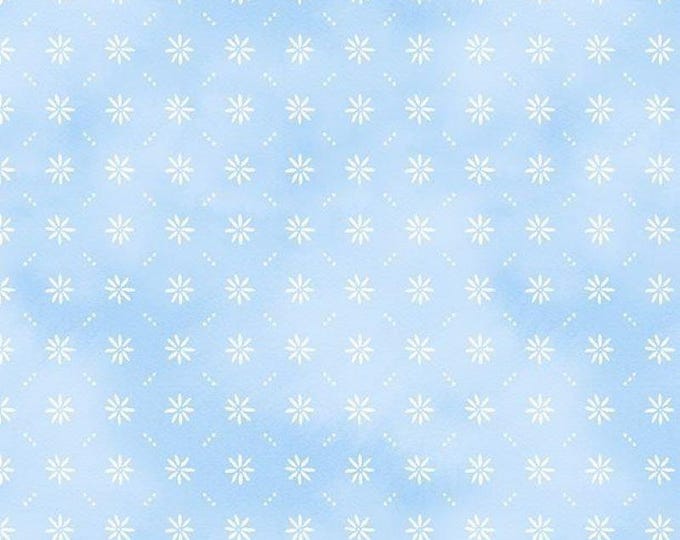 Dreaming in Blue Light Blue Ditsy Floral Grid Fabric Yardage, Deane Beesley, Wilmington Prints, Cotton Quilt Fabric, Floral Fabric
