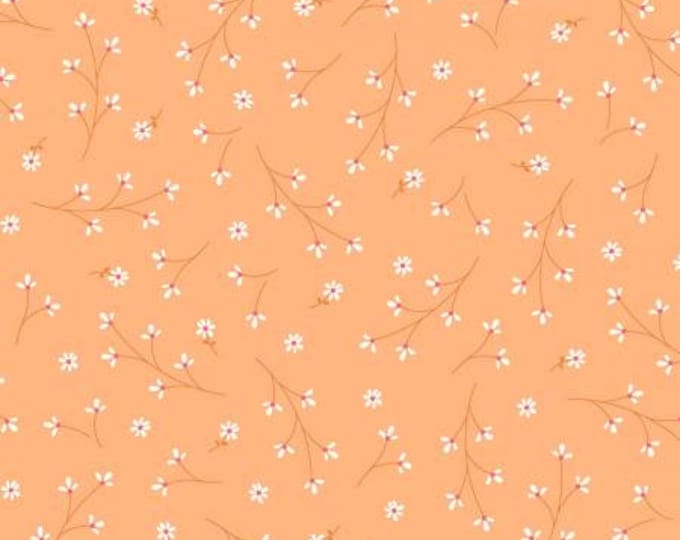 Pretty Petals Orange Fabric Yardage, Kimberbell Designs, Maywood Studio, Cotton Quilt Fabric, Floral Fabric