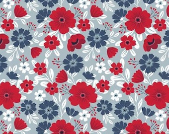 American Beauty Main Storm Fabric Yardage, Dani Mogstad, Riley Blake Designs, Cotton Quilt Fabric, Floral Fabric