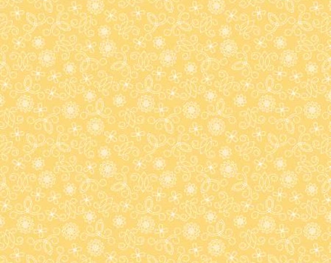 Among the Wildflowers Tin Lantern Buttercup Fabric Yardage, Shelley Cavanna, Benartex, Cotton Quilt Fabric, Floral Fabric