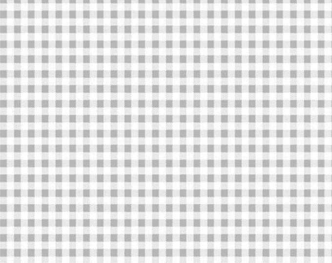 Dots and Stripes and More Gray Mini Gingham Fabric Yardage, Quilting Treasures, Cotton Quilt Fabric