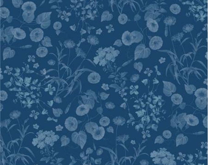 Botanical Garden Slate Shadow Floral Fabric Yardage, Aimee Stewart, Michael Miller Fabrics, Cotton Quilting Fabric, Floral Fabric