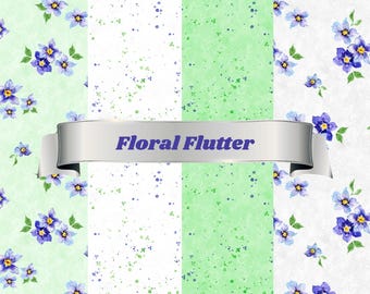 Floral Flutter Fabric Yardage, Susan Winget, Wilmington Prints, Cotton Quilt Fabric