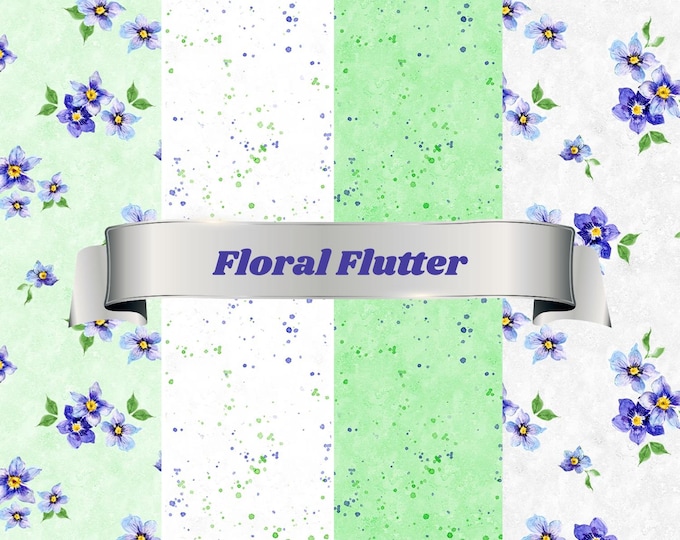 Floral Flutter Fabric Yardage, Susan Winget, Wilmington Prints, Cotton Quilt Fabric