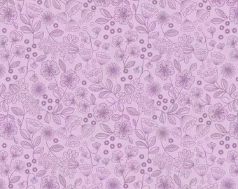 Creative Landscapes Two Tone Floral on Heather Fabric Yardage, Lewis & Irene Fabrics, Cotton Quilt Fabric, Floral Fabric