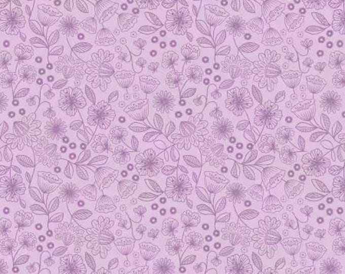 Creative Landscapes Two Tone Floral on Heather Fabric Yardage, Lewis & Irene Fabrics, Cotton Quilt Fabric, Floral Fabric