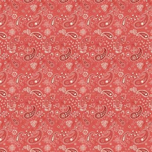 Homemade Happiness Red Paisley Cotton Quilting Fabric, Mask Fabric, Wilmington Prints , Danhui Nai