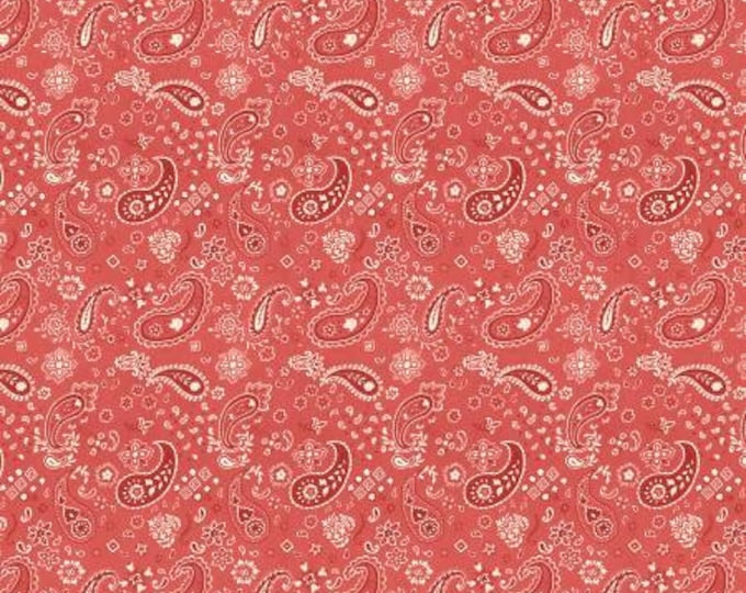 Homemade Happiness Red Paisley Cotton Quilting Fabric, Mask Fabric, Wilmington Prints , Danhui Nai