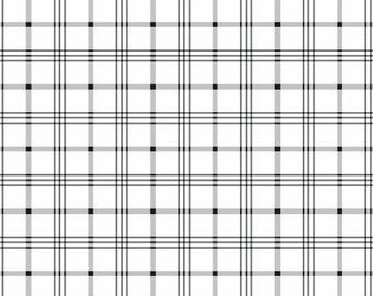 Black Tie Plaid OffWhite Fabric Yardage, Dani Mogstad, Riley Blake Designs, Cotton Quilt Fabric, Plaid Fabric