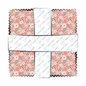 Wish for Rain 5-Inch Squares Charm Pack, Precut Cotton Quilting Fabric, Floral Fabric, 42 Pieces, Puck Selders, Camelot Fabrics