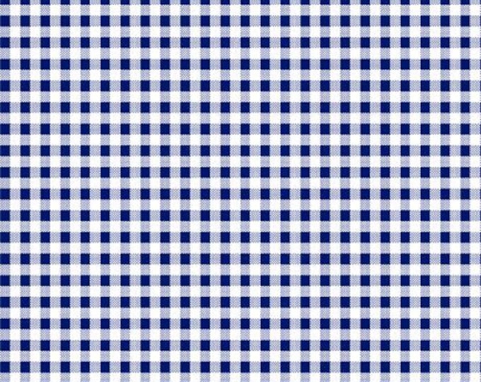 Dots and Stripes and More Navy Mini Gingham Fabric Yardage, Quilting Treasures, Cotton Quilt Fabric