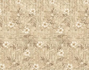 Modern Lace Ivory Small Floral Fabric Yardage, Satin Moon Designs, Blank Quilting, Cotton Quilt Fabric, Floral Fabric