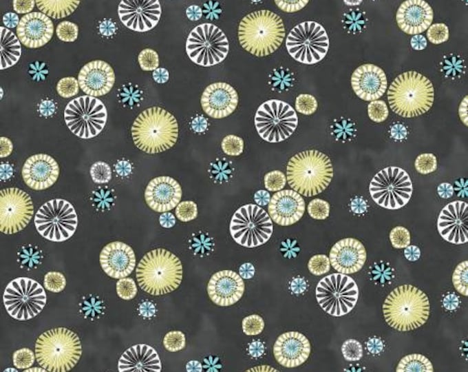 Art Nouveau Grey Rhythm Fabric Yardage, Michael Miller Fabrics, Cotton Quilt Fabric, Floral Fabric