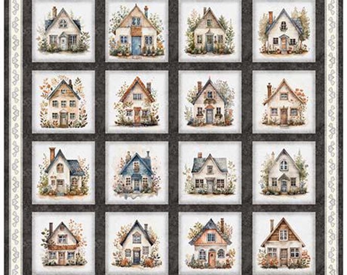 Home Sweet Home Picture Patches, 36" Panel, QT Fabrics, Cotton Quilt Fabric