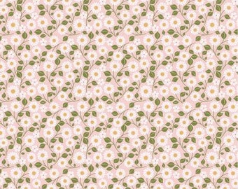 Farm Girls Unite Pink Hippie Chick Fabric Yardage, Poppie Cotton, Cotton Quilt Fabric, Floral Fabric