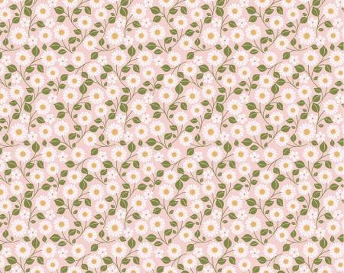 Farm Girls Unite Pink Hippie Chick Fabric Yardage, Poppie Cotton, Cotton Quilt Fabric, Floral Fabric