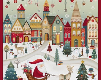 Nordic Holiday Fabric Panel, 36-Inch Panel, Mary Jane Carey, Henry Glass, Cotton Quilt Fabric, Christmas Fabric