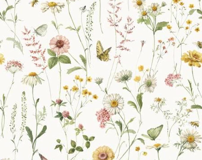 Love Me More Main Cloud Fabric Yardage, Lisa Audit, Riley Blake Designs, Cotton Quilt Fabric, Floral Fabric