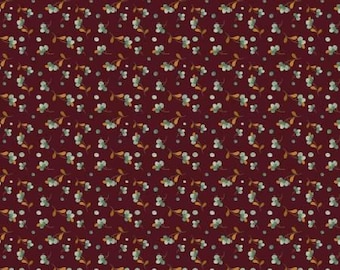 The Awe of Autumn Bittersweet Mahogany Fabric Yardage, Sandy Gervais, Riley Blake Designs, Cotton Quilt Fabric, Autumn Fabric