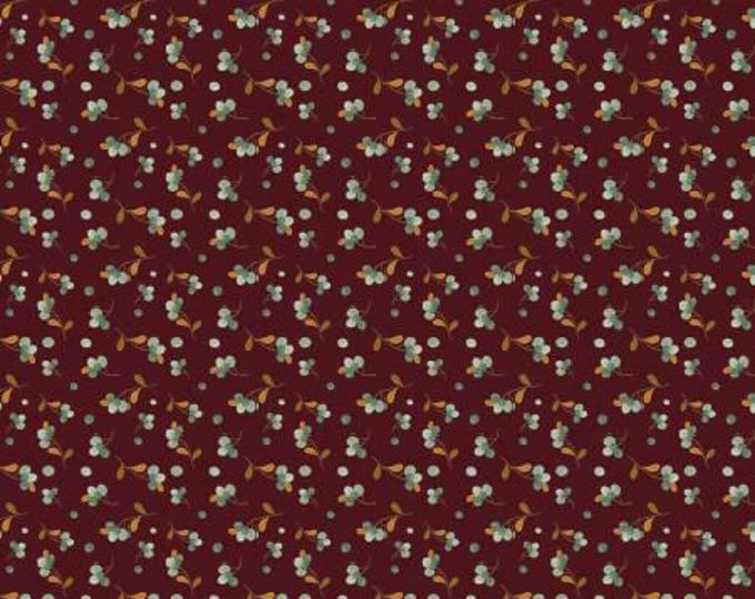The Awe of Autumn Bittersweet Mahogany Fabric Yardage, Sandy Gervais, Riley Blake Designs, Cotton Quilt Fabric, Autumn Fabric