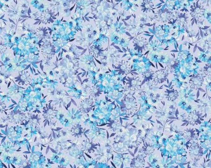 Shimmering Twilight Lilac Twilight Meadow with Pearl Essence Fabric Yardage, KANVAS Fabrics, Benartex, Cotton Quilt Fabric