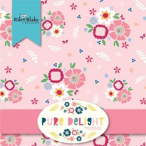 Pure Delight 2-1/2 Inch Strips Jelly Roll, 40 Pieces, Melanie Collette, Riley Blake Designs, Precut Cotton Quilt Fabric, Floral Fabric