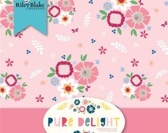 Pure Delight 2-1/2 Inch Strips Jelly Roll, 40 Pieces, Melanie Collette, Riley Blake Designs, Precut Cotton Quilt Fabric, Floral Fabric