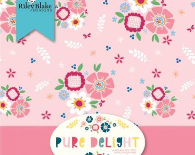 Pure Delight 2-1/2 Inch Strips Jelly Roll, 40 Pieces, Melanie Collette, Riley Blake Designs, Precut Cotton Quilt Fabric, Floral Fabric