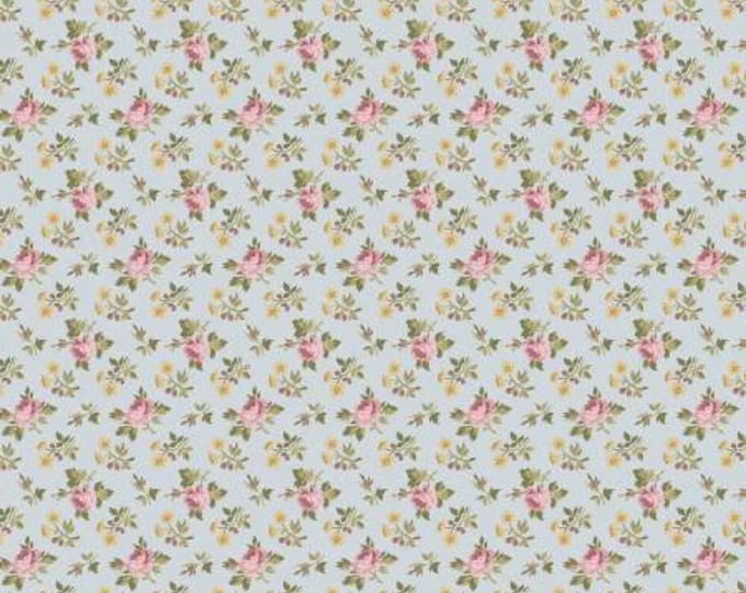 Midnight Garden Rose Ditsy Mist Fabric Yardage, Gerri Robinson, Riley Blake Designs, Cotton Quilt Fabric, Floral Fabric