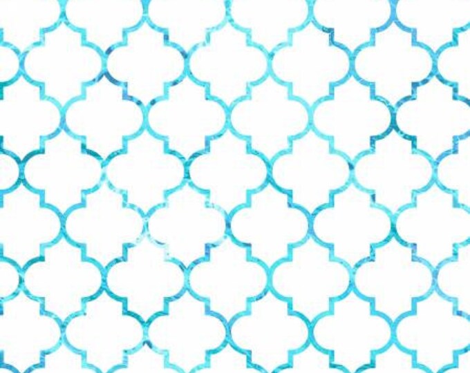 Coastal Living Light Blue Ogee Fabric Yardage, PDR Collection, P & B Textiles , Cotton Quilt Fabric, Ocean Fabric
