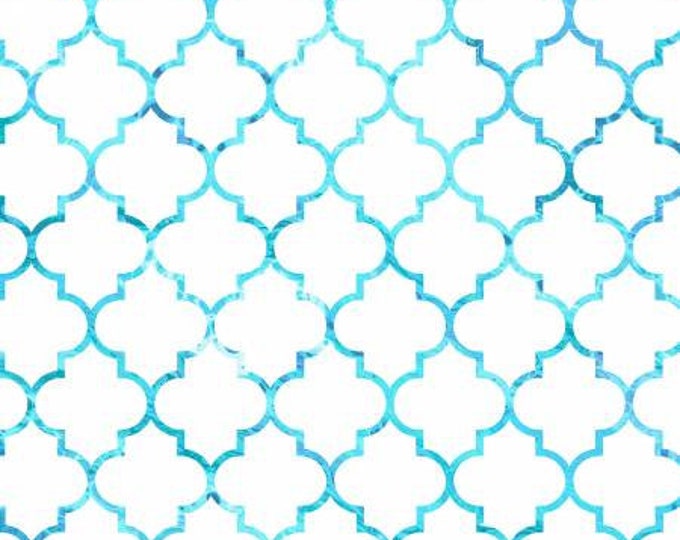 Coastal Living Light Blue Ogee Fabric Yardage, PDR Collection, P & B Textiles , Cotton Quilt Fabric, Ocean Fabric