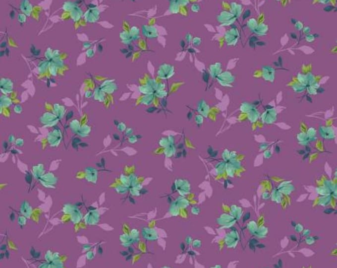 Pretty Purple Petals Purple Blooms Digitally Printed Fabric Yardage, Laura Berringer, Marcus Fabrics, Cotton Quilt Fabric, Floral Fabric