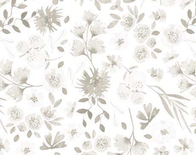 Home Sweet Home Floral White Fabric Yardage, QT Fabrics, Cotton Quilt Fabric, Floral Fabric
